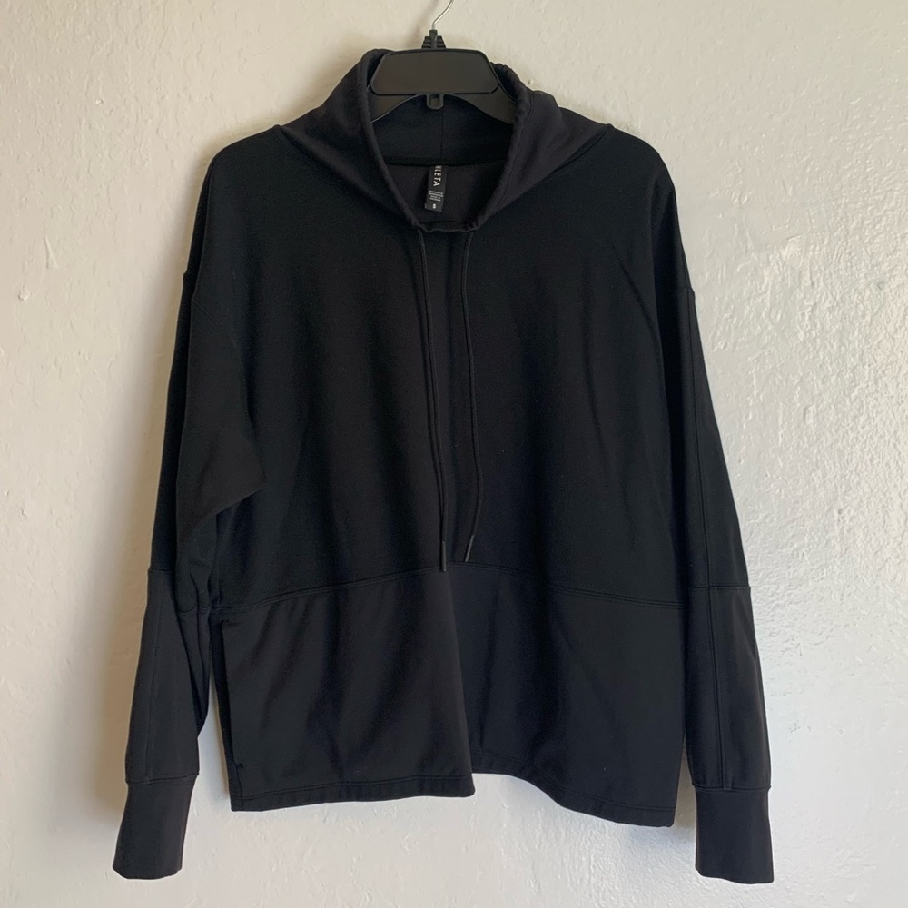 Athleta Active Pullover Mock Neck Sweatshirt Blk Small